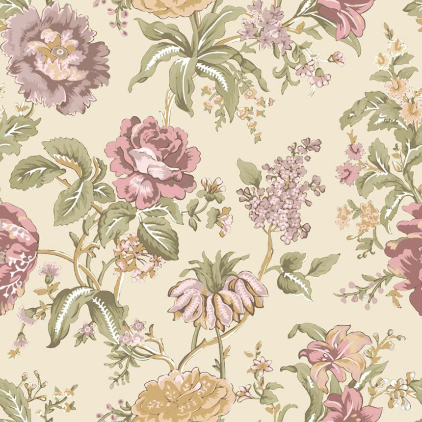 Wallpaper, beige, flowers, 8306, Blooming Garden 2, Parato by Cristiana Masi