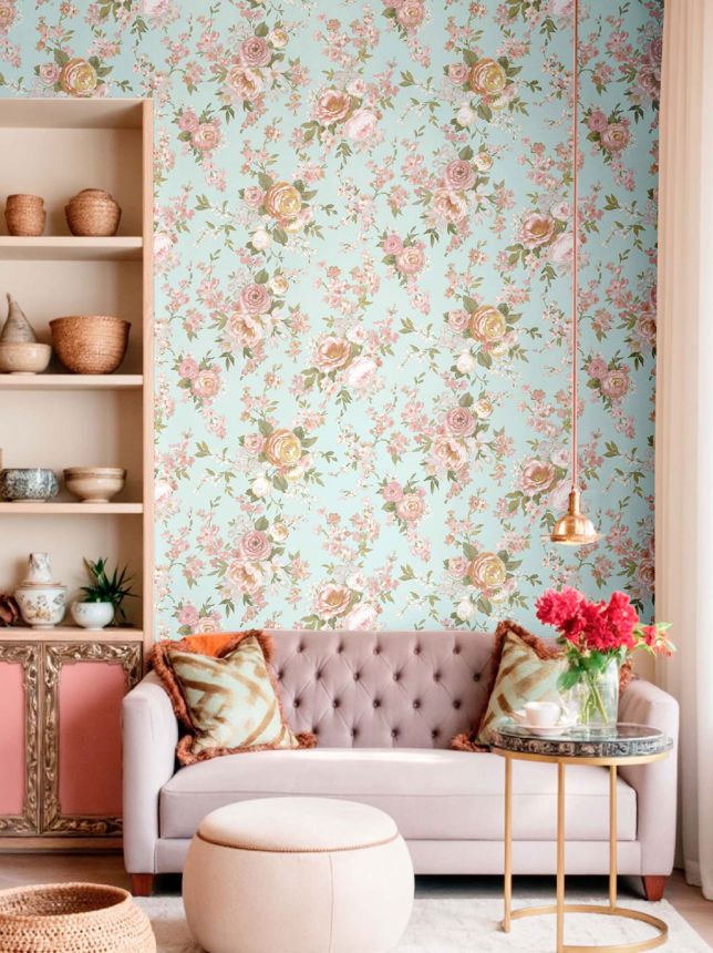 Wallpaper, blue, flowers, 8311, Blooming Garden 2, Parato by Cristiana Masi