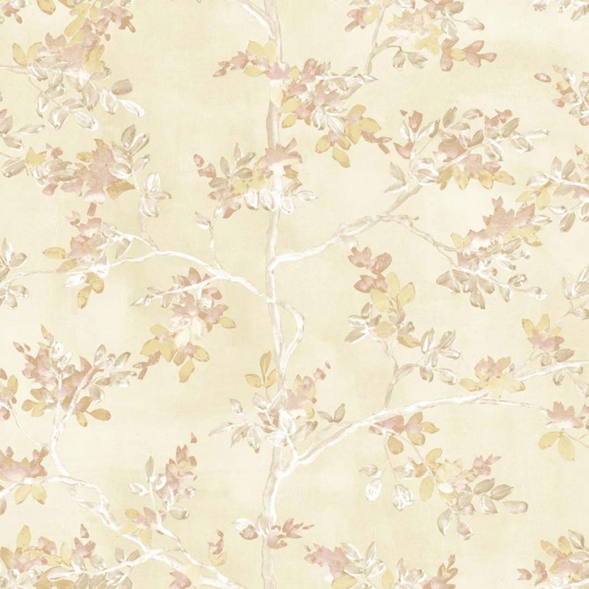 Wallpaper, beige, trees, leaves, 8320, Blooming Garden 2, Parato by Cristiana Masi