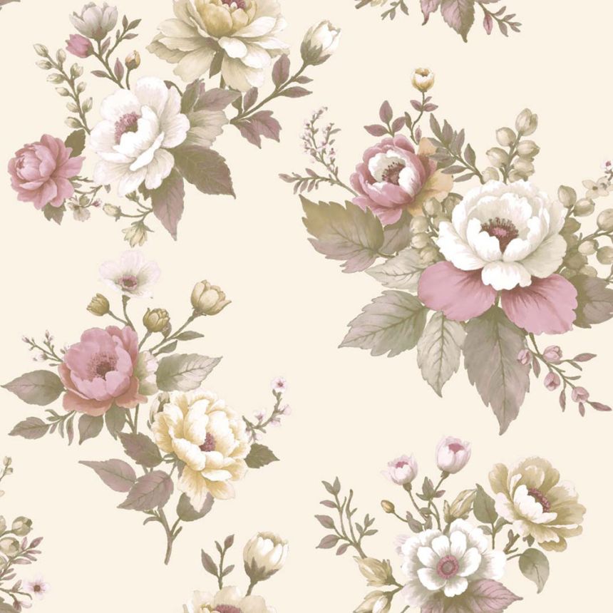 Wallpaper, beige, flowers, 8330, Blooming Garden 2, Parato by Cristiana Masi