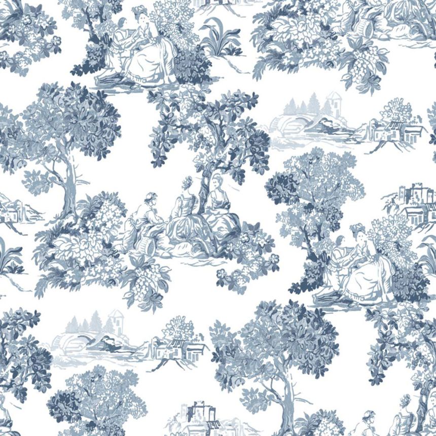 Wallpaper, blue, romantic, 8342, Blooming Garden 2, Parato by Cristiana Masi