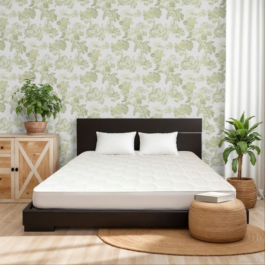 Wallpaper, green, romantic, 8344, Blooming Garden 2, Parato by Cristiana Masi