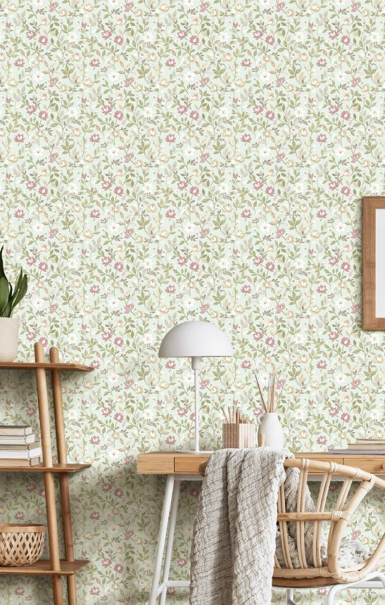 Wallpaper, green, flowers, 8352, Blooming Garden 2, Parato by Cristiana Masi