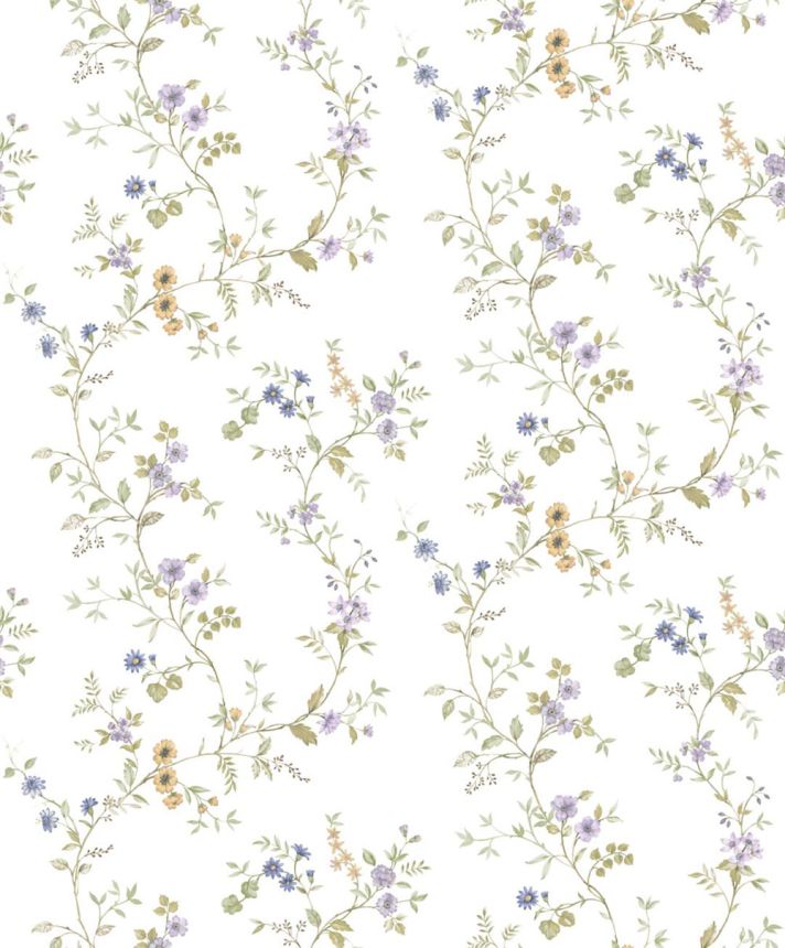 Wallpaper, blue, flowers, 8357, Blooming Garden 2, Parato by Cristiana Masi