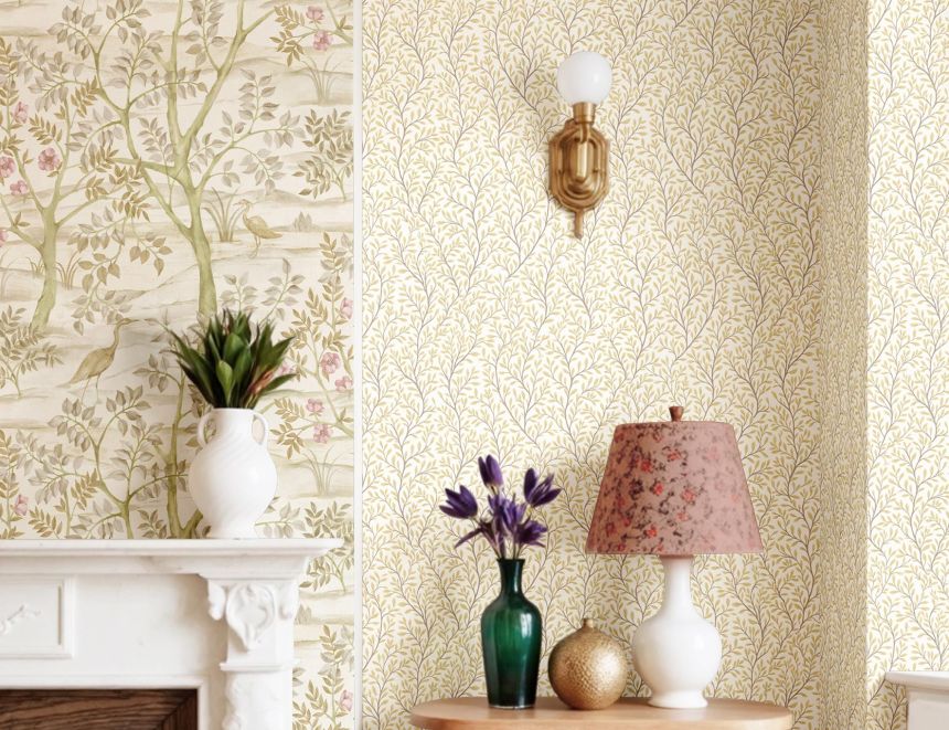 Wallpaper, beige, branches, 8366, Blooming Garden 2, Parato by Cristiana Masi