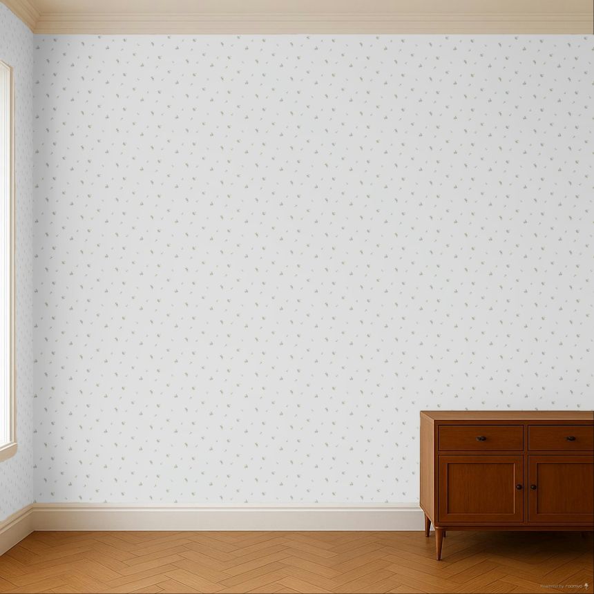 Wallpaper, green-blue, flowers, 8375, Blooming Garden 2, Parato by Cristiana Masi