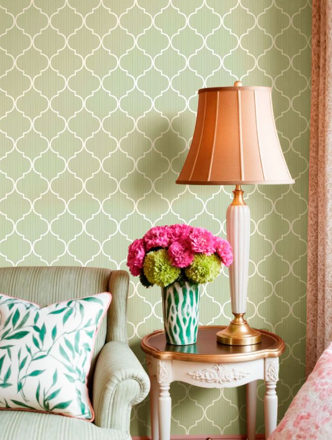 Geometric wallpaper, green, 8378, Blooming Garden 2, Parato by Cristiana Masi