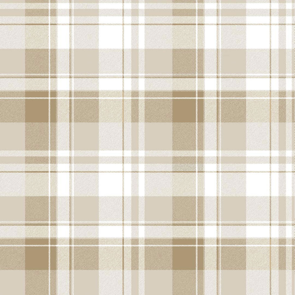 Wallpaper, beige, tartan fabric imitation, 8386, Blooming Garden 2, Parato by Cristiana Masi