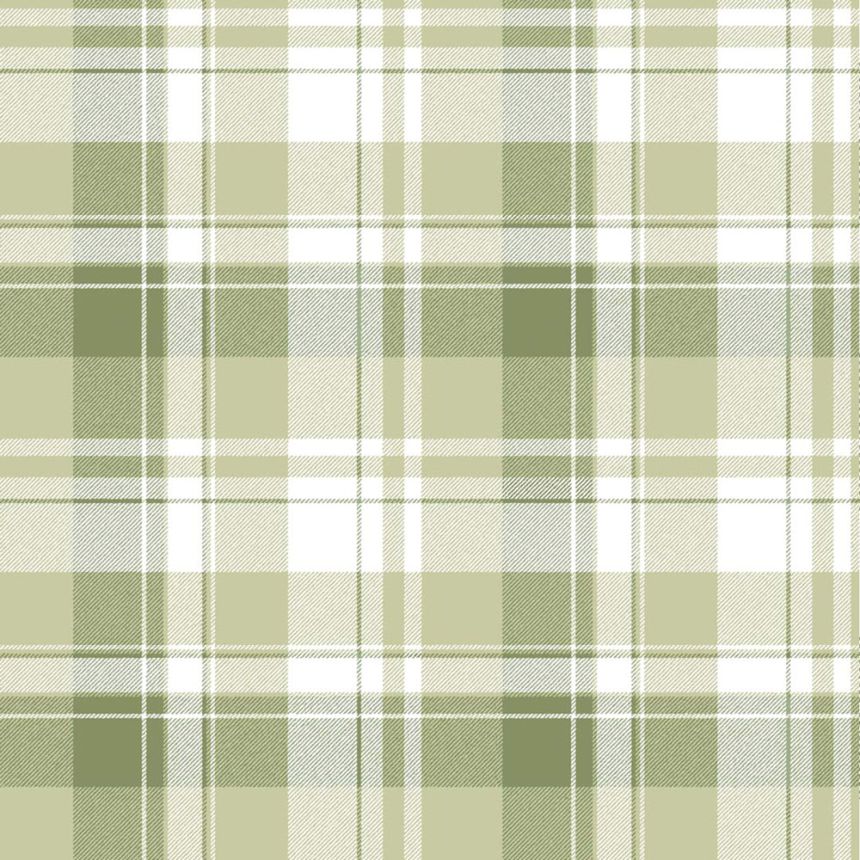 Wallpaper, green, tartan fabric imitation, 8388, Blooming Garden 2, Parato by Cristiana Masi