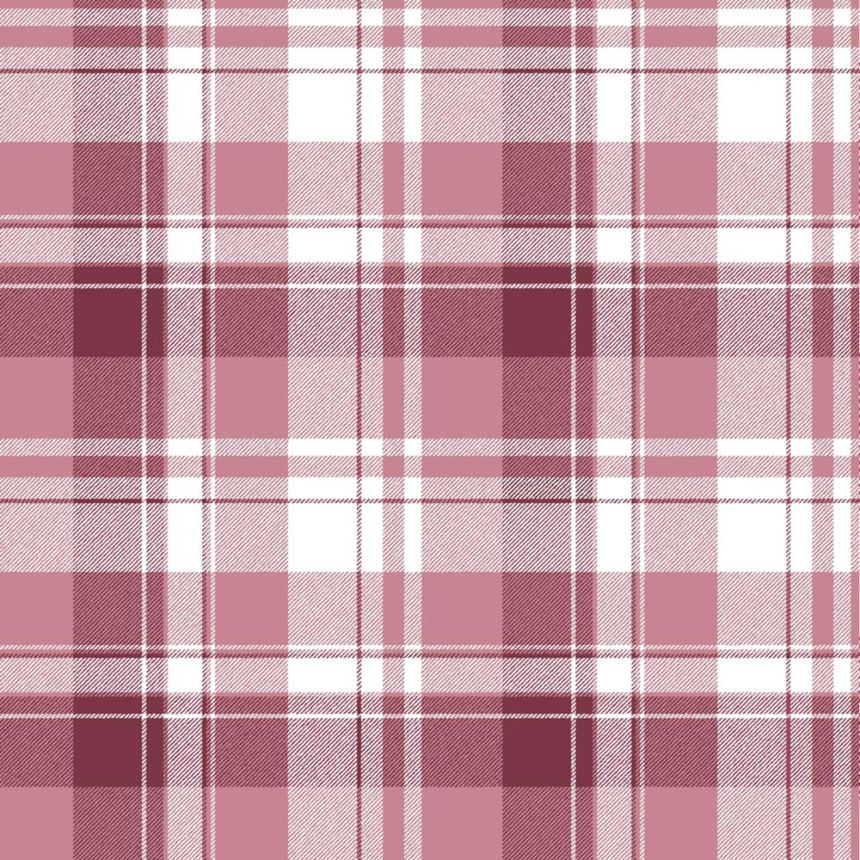 Wallpaper, red, tartan fabric imitation, 8389, Blooming Garden 2, Parato by Cristiana Masi