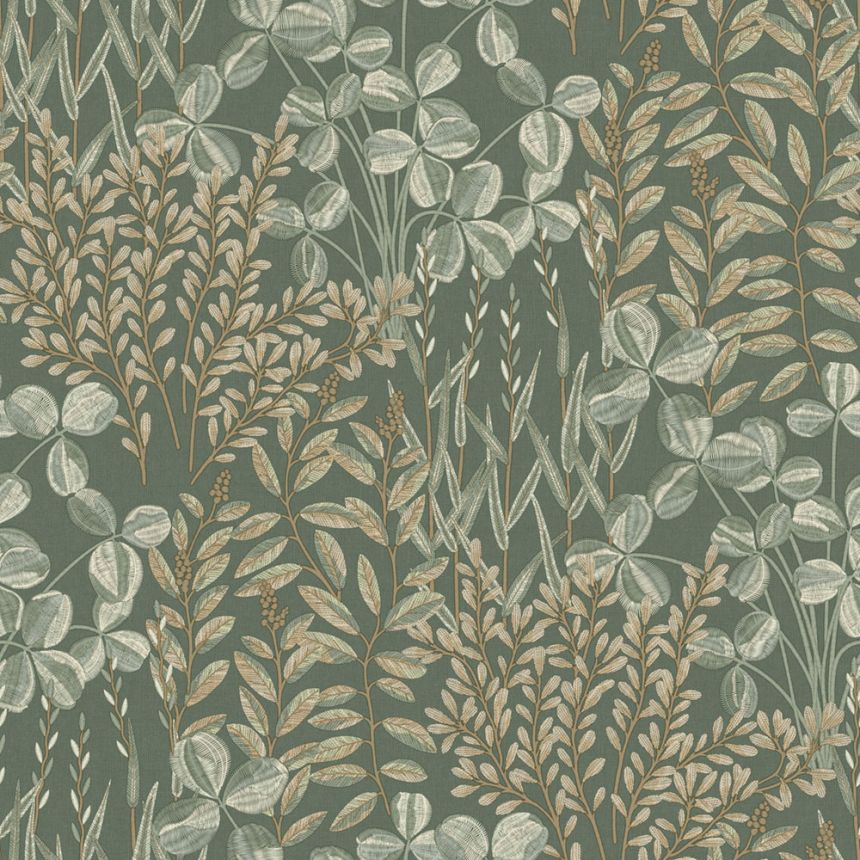 Wallpaper, green, leaves and grass, A78901, Inia, Grandeco