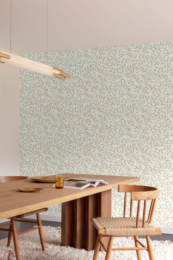 Wallpaper, beige, leaves, A79201, Inia, Grandeco