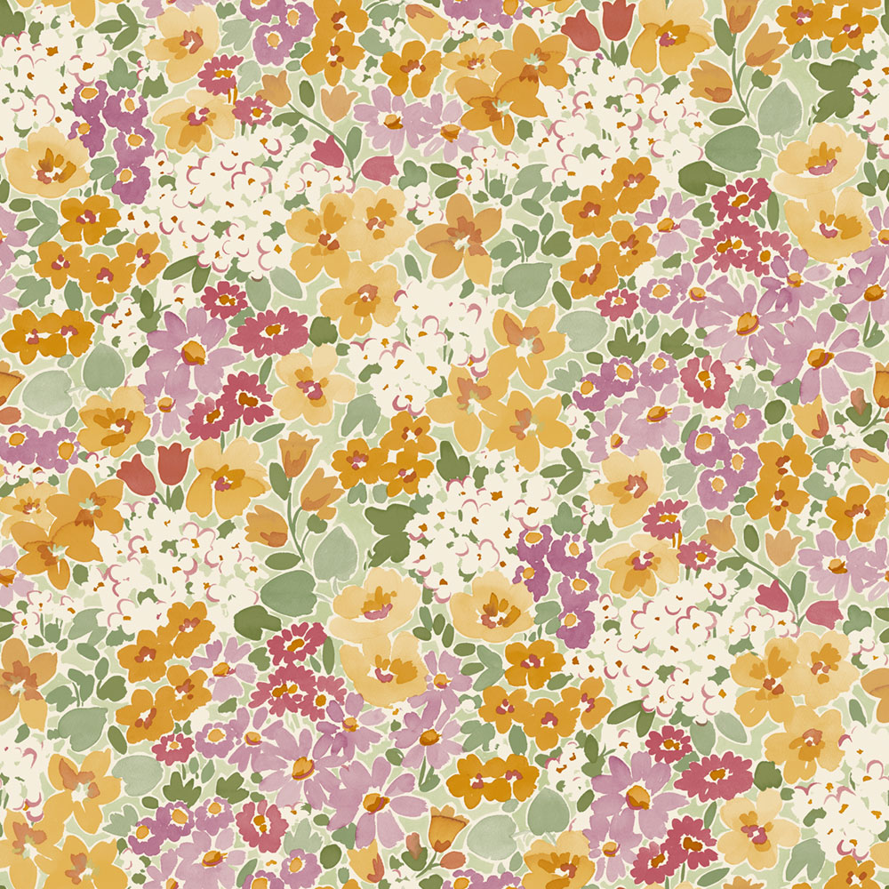 Wallpaper, orange, flowers, A80501, Inia, Grandeco