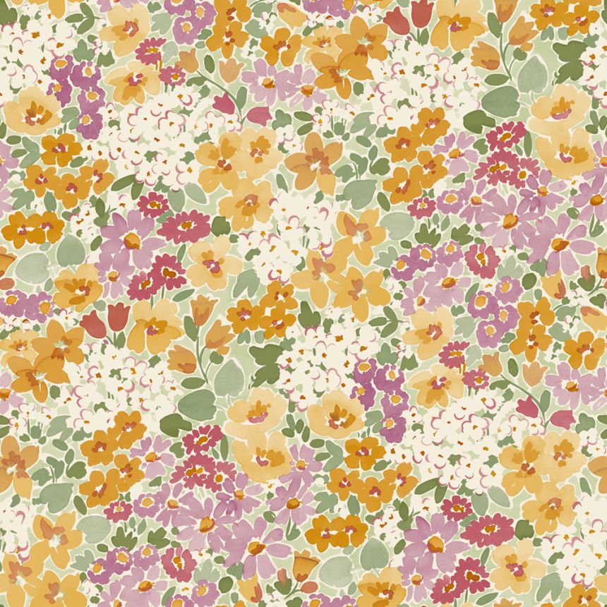 Wallpaper, orange, flowers, A80501, Inia, Grandeco