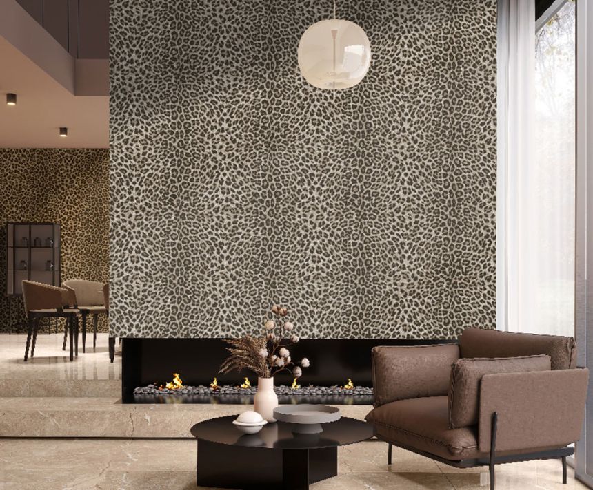Wallpaper, beige, brown, imitation leopard skin, Z81028, Philipp Plein 2, Zambaiti Parati