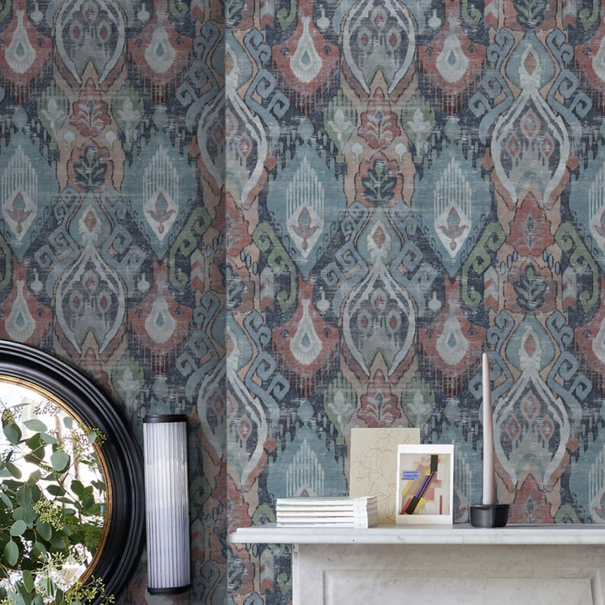Wallpaper, blue, ethnic patterns, 142306, Jaipur, Graham Brown Premium