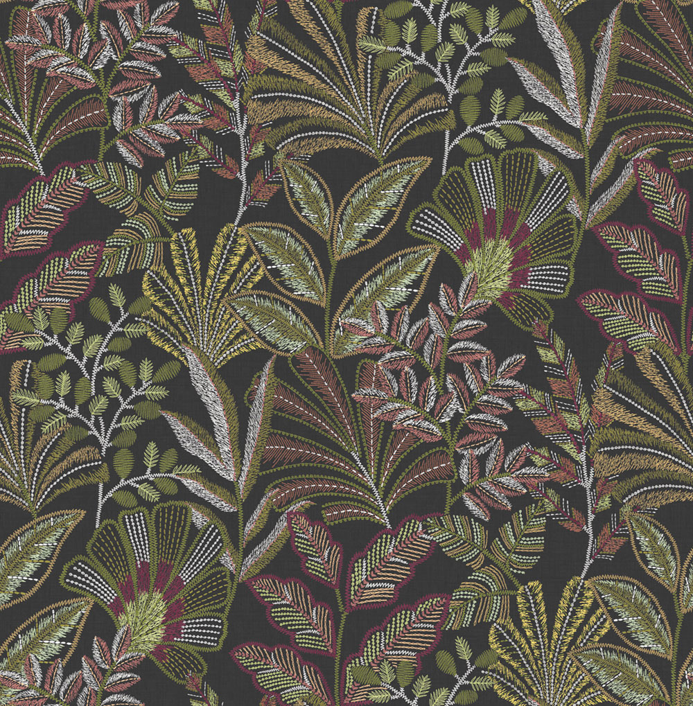 Wallpaper, black, leaves, 142318, Jaipur, Graham Brown Premium