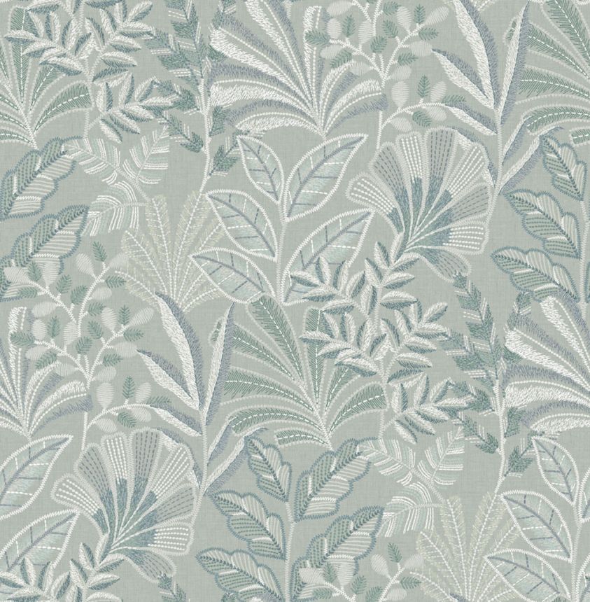 Wallpaper, turquoise, leaves, 142322, Jaipur, Graham Brown Premium