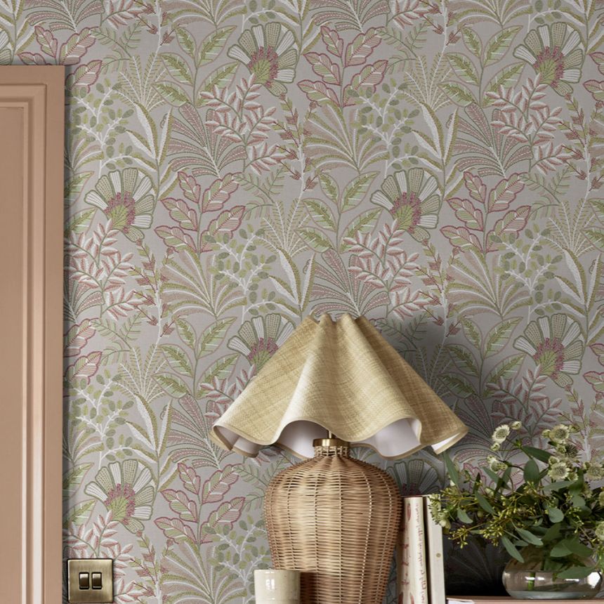 Wallpaper, beige-pink, leaves, 142323, Jaipur, Graham Brown Premium