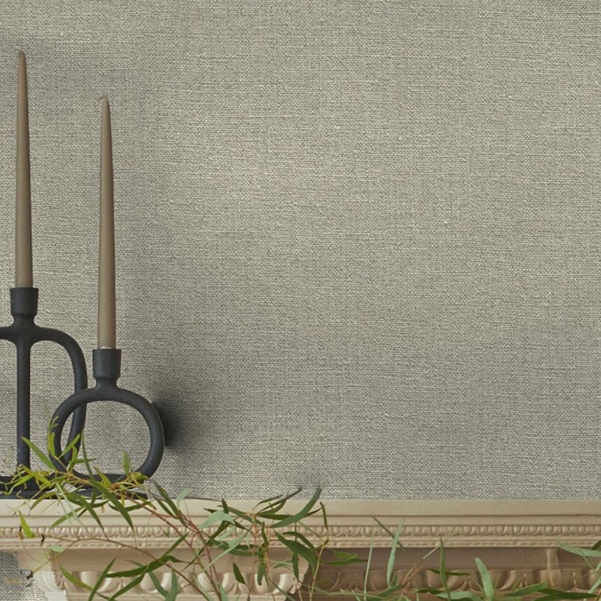 Wallpaper, beige-green, fabric effect, 143253, Jaipur, Graham Brown Premium