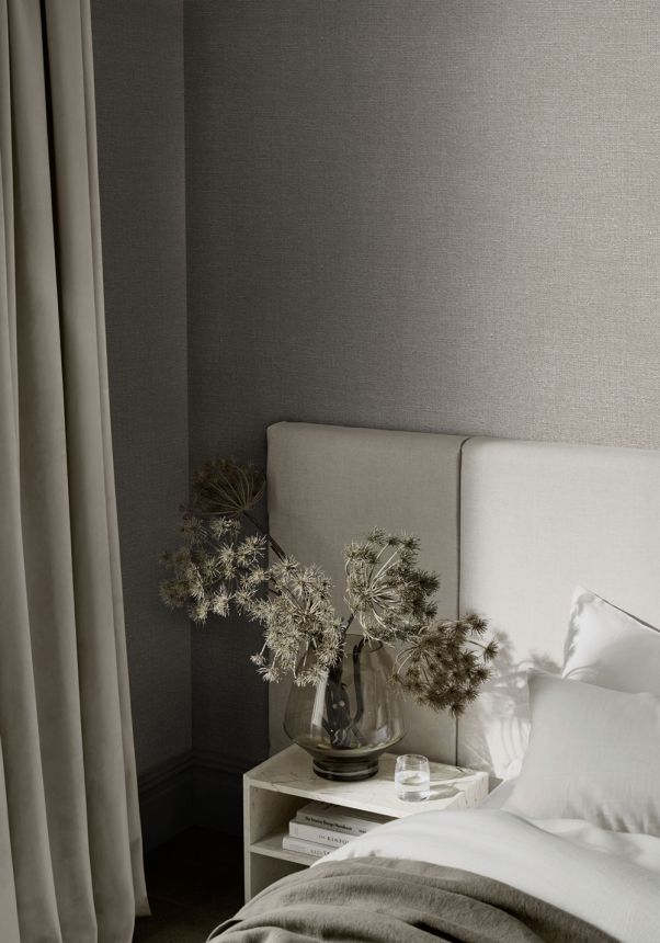 Wallpaper, grey-beige, fabric effect, 143256, Jaipur, Graham Brown Premium