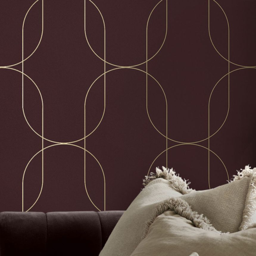 Graphic wallpaper, burgundy, 142061, Allurium, Graham Brown Premium