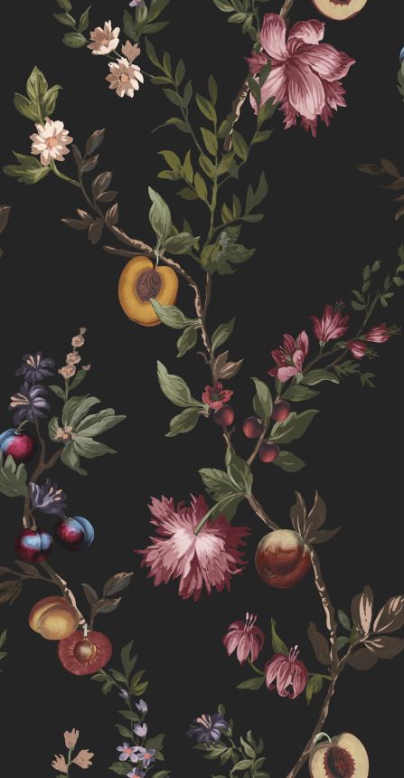 Wallpaper, black, branches, flowers, 142337, Allurium, Graham Brown Premium