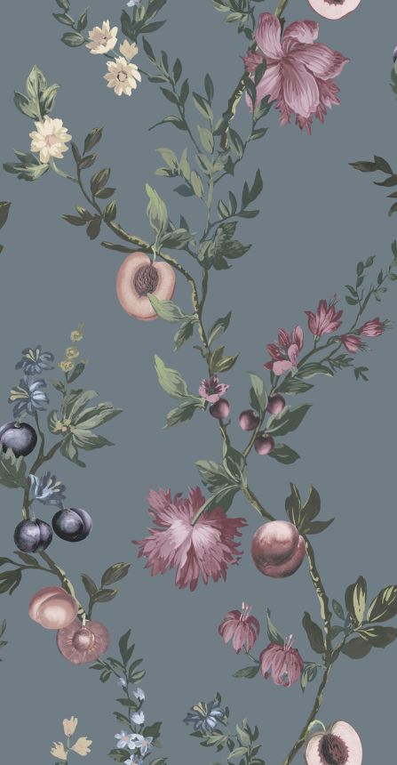 Wallpaper, blue, branches, flowers, 142340, Allurium, Graham Brown Premium