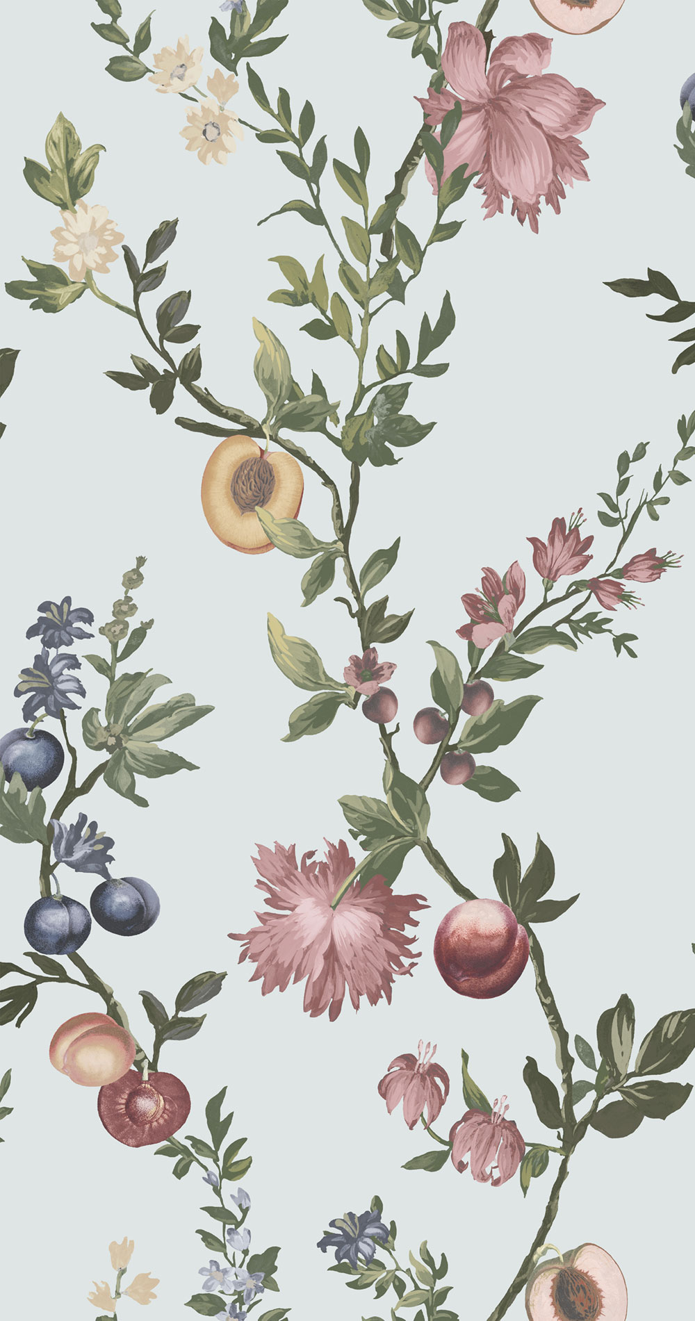 Wallpaper, blue, branches, flowers, 142343, Allurium, Graham Brown Premium