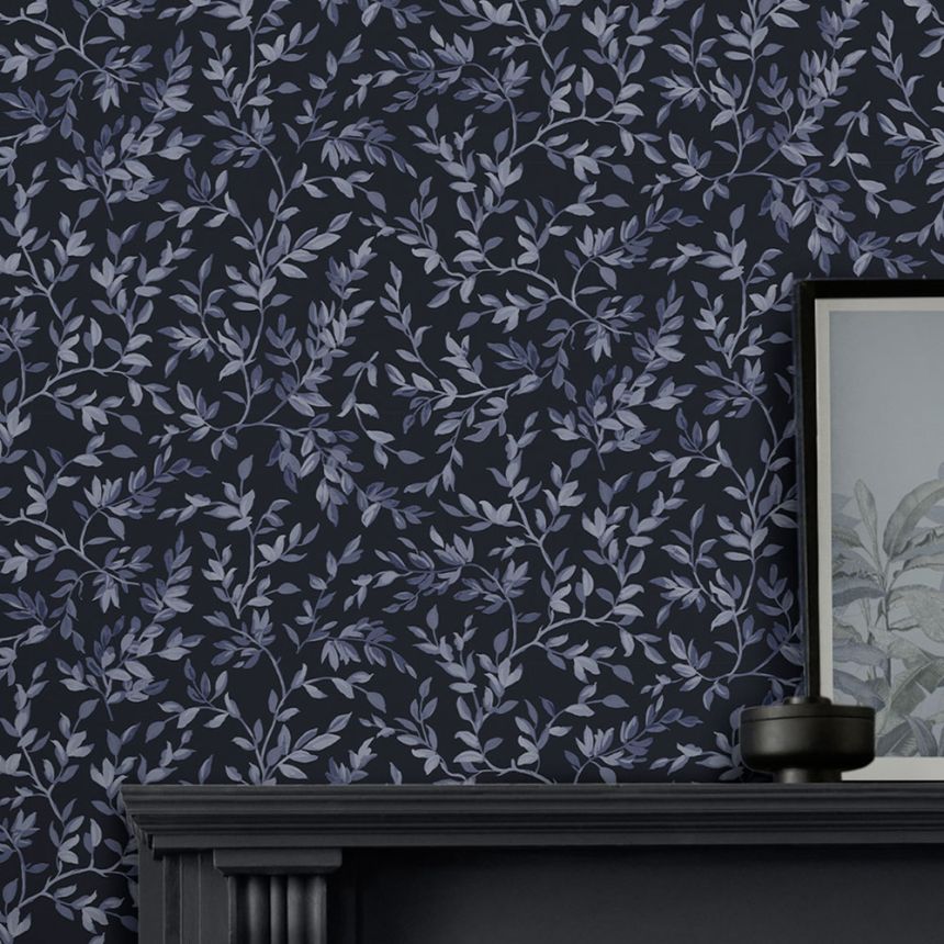 Wallpaper, blue, branches, leaves, 142349, Allurium, Graham Brown Premium