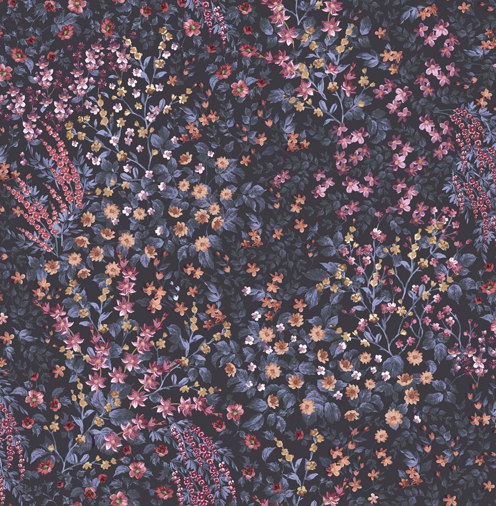 Wallpaper, blue, flowers, 142354, Allurium, Graham Brown Premium