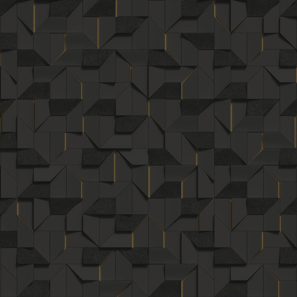 3D wallpaper, black, geometric pattern, Z81001, Philipp Plein 2, Zambaiti Parati