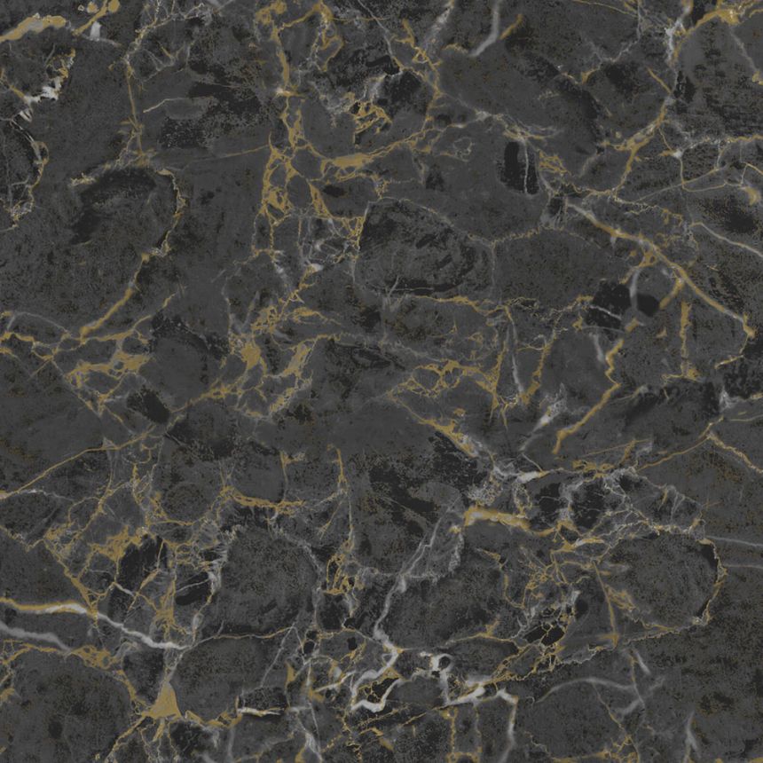 Wallpaper, black, gold, imitation luxury stucco plaster, Z81002, Philipp Plein 2, Zambaiti Parati