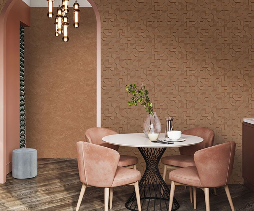 3D wallpaper, brown, beige, geometric pattern, Z81008, Philipp Plein 2, Zambaiti Parati
