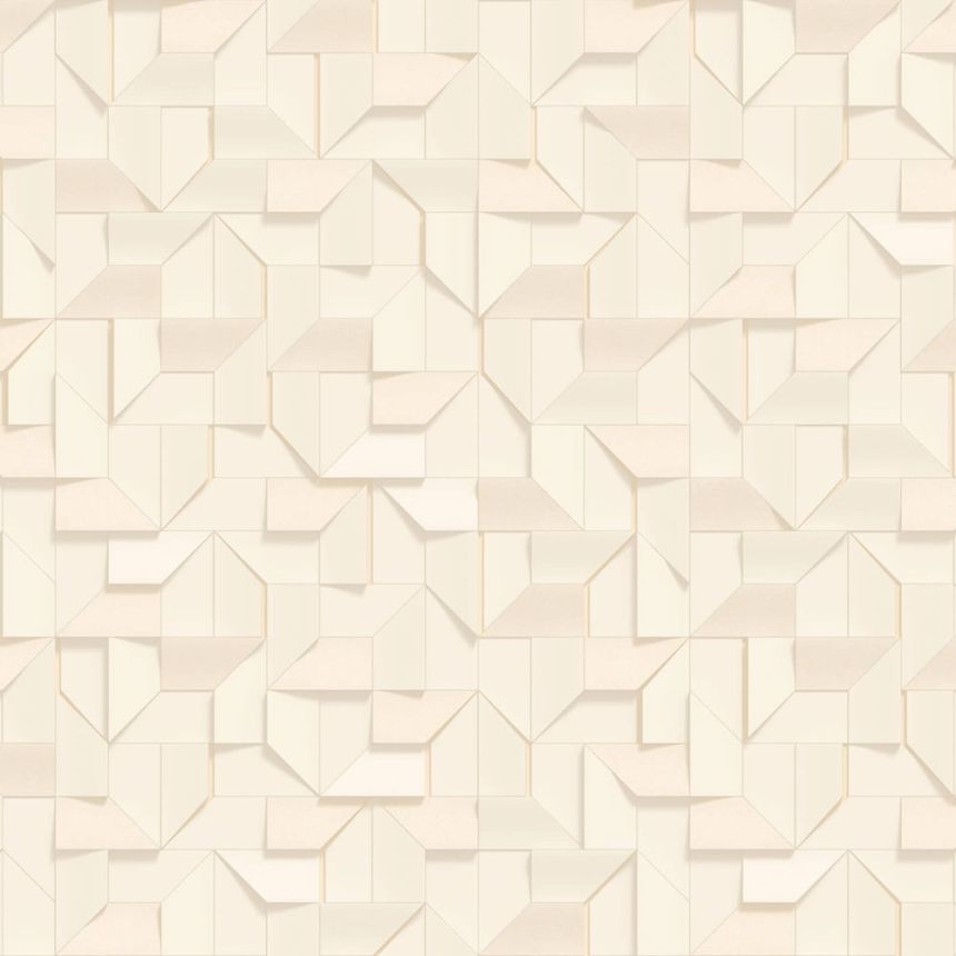3D wallpaper, gold, beige, geometric pattern, Z81012, Philipp Plein 2, Zambaiti Parati