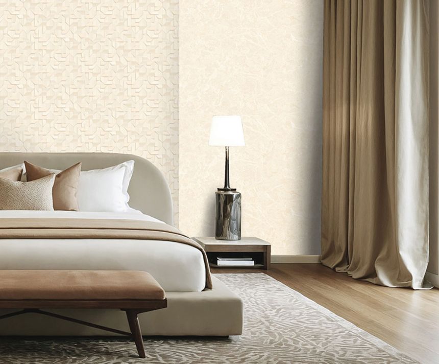 3D wallpaper, gold, beige, geometric pattern, Z81012, Philipp Plein 2, Zambaiti Parati