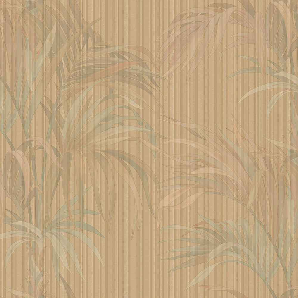 Wallpaper, beige, green, stripes, leaves, Z81017, Philipp Plein 2, Zambaiti Parati