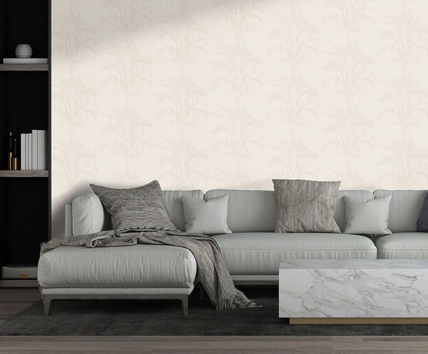 Wallpaper, white, stripes, leaves, Z81018, Philipp Plein 2, Zambaiti Parati