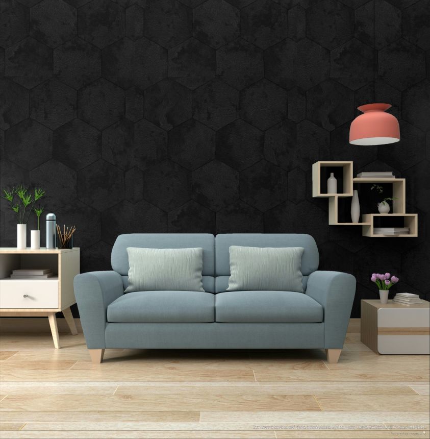 Wallpaper, black, velvet imitation, Z81025, Philipp Plein 2, Zambaiti Parati