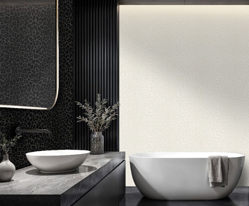 Wallpaper, white, silver, imitation leopard skin, Z81030, Philipp Plein 2, Zambaiti Parati