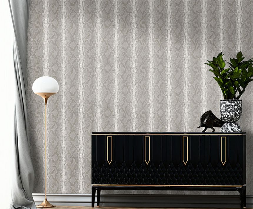 Wallpaper, grey, imitation snake skin, Z81032, Philipp Plein 2, Zambaiti Parati