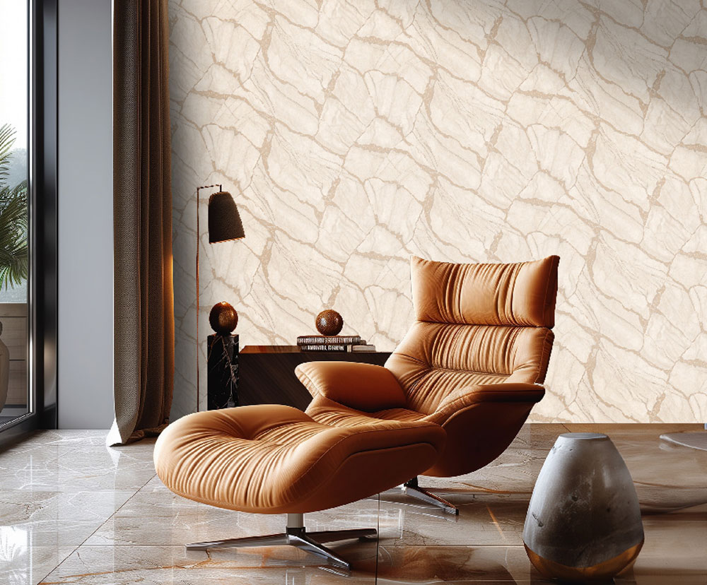 Wallpaper, beige, gold, marble imitation, Z81040, Philipp Plein 2, Zambaiti Parati