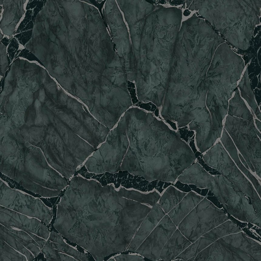 Wallpaper, green, black, marble imitation, Z81041, Philipp Plein 2, Zambaiti Parati