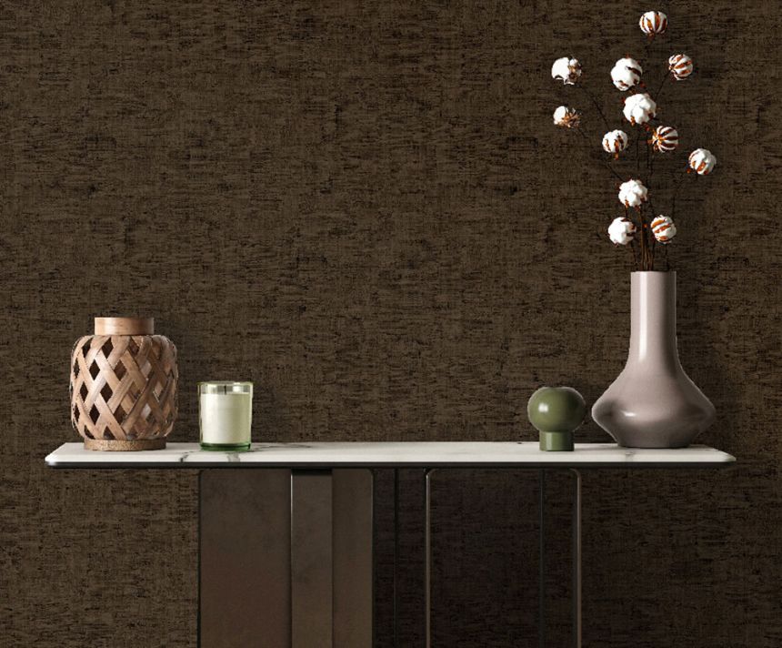 Luxury wallpaper, brown, imitation coarse fabric, Z81049, Philipp Plein 2, Zambaiti Parati