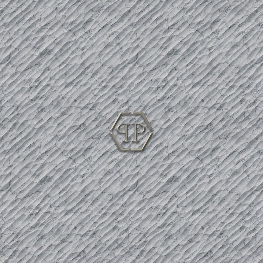 Wall mural, grey, marble, logo, Z81060, 3x3 m, Philipp Plein 2, Zambaiti Parati