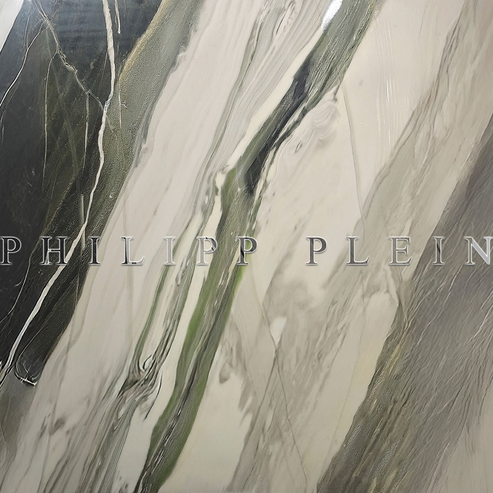 Wall mural, black, green, marble, text, Z81062, 5x3 m, Philipp Plein 2, Zambaiti Parati