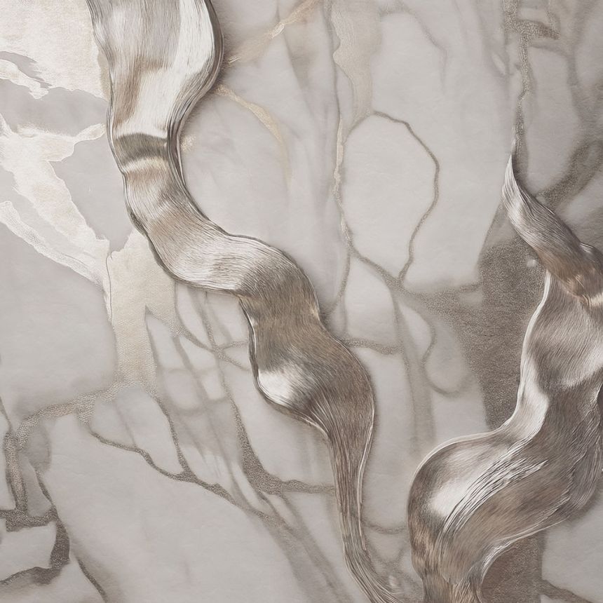 Wall mural, grey, silver, marble, Z81072, 3x3 m, Philipp Plein 2, Zambaiti Parati