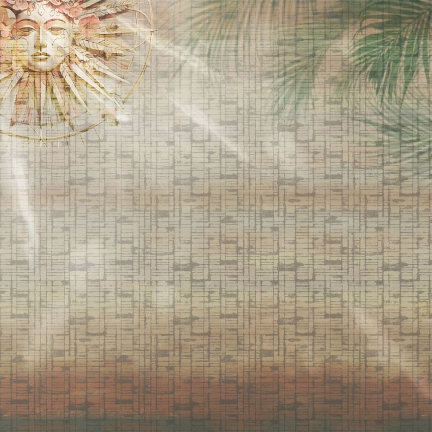Wall mural, brown, grey, sun, palm trees, Z81074, 5x3 m, Philipp Plein 2, Zambaiti Parati