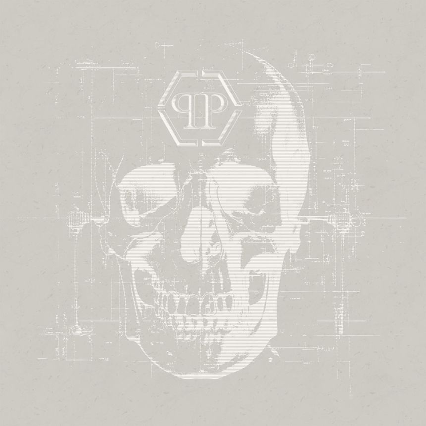 Wall mural, beige, skull, Z81077, 3x3 m, Philipp Plein 2, Zambaiti Parati