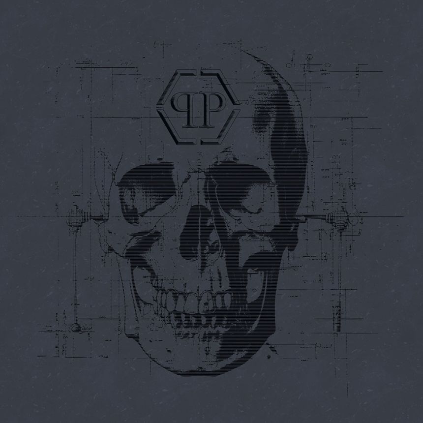 Wall mural, black, skull, Z81078, 3x3 m, Philipp Plein 2, Zambaiti Parati